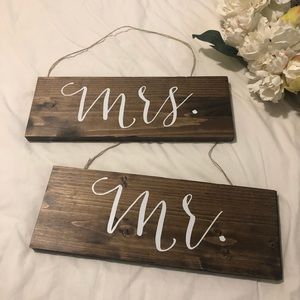 Mr and Mrs Signs Wedding Chair Signs